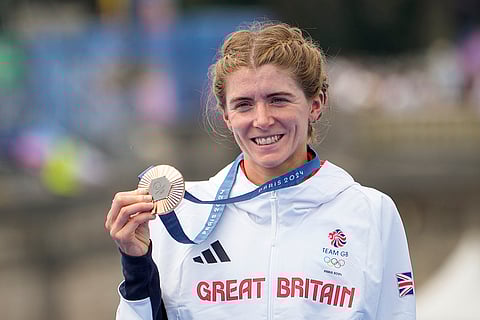 Women's individual triathlon: Bronze medal winner Britain's Beth Potter